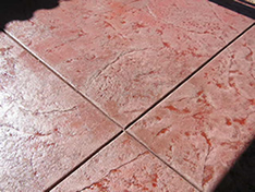 red stamp concrete patio